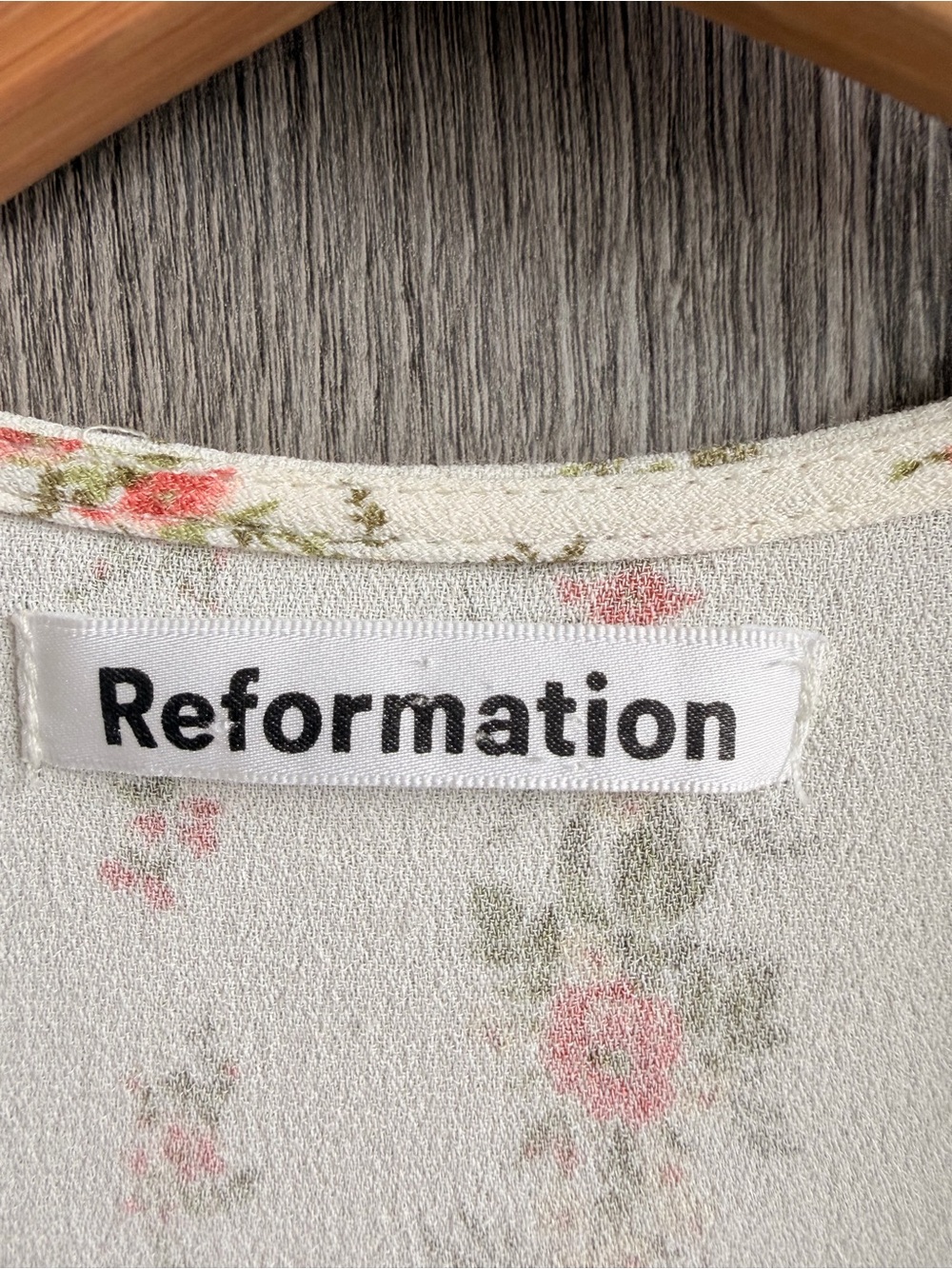 Reformation Cream Floral Wrap Midi Dress - Picture 4 of 6